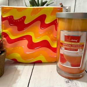 Clinique makeup bag (NWT) and True Living Candle (new)